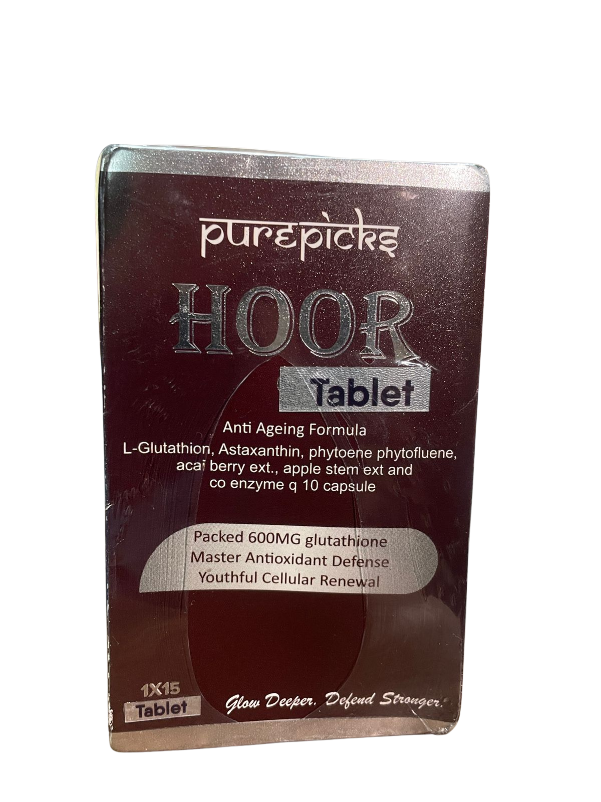 Hoor Glutathione 600mg Tablets - with CoQ10, Vitamin C & NAC - 15 Tablets