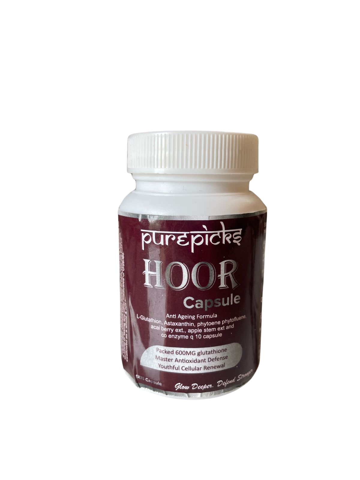 Hoor Glutathione 600mg Tablets - with CoQ10, Vitamin C & NAC - 15 Tablets